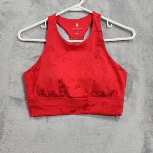 Spyder Sports Bra Womens S Red High Neck Racerback Lined Stretch Active Gym Yoga